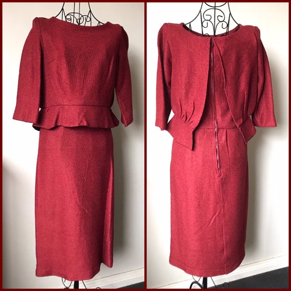burgundy wool dress