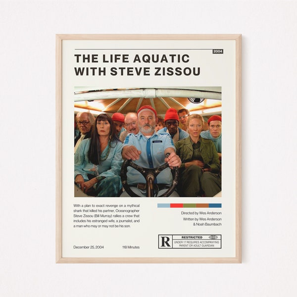 The Life Aquatic with Steve Zissou Movie Posters - Wes Anderson - Vintage Wall Print - Wall Art