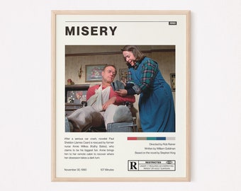 Misery Movie Poster - Horror Movie Poster - Digital Downloads - Stephen King Print - Movie Poster - Wall Art