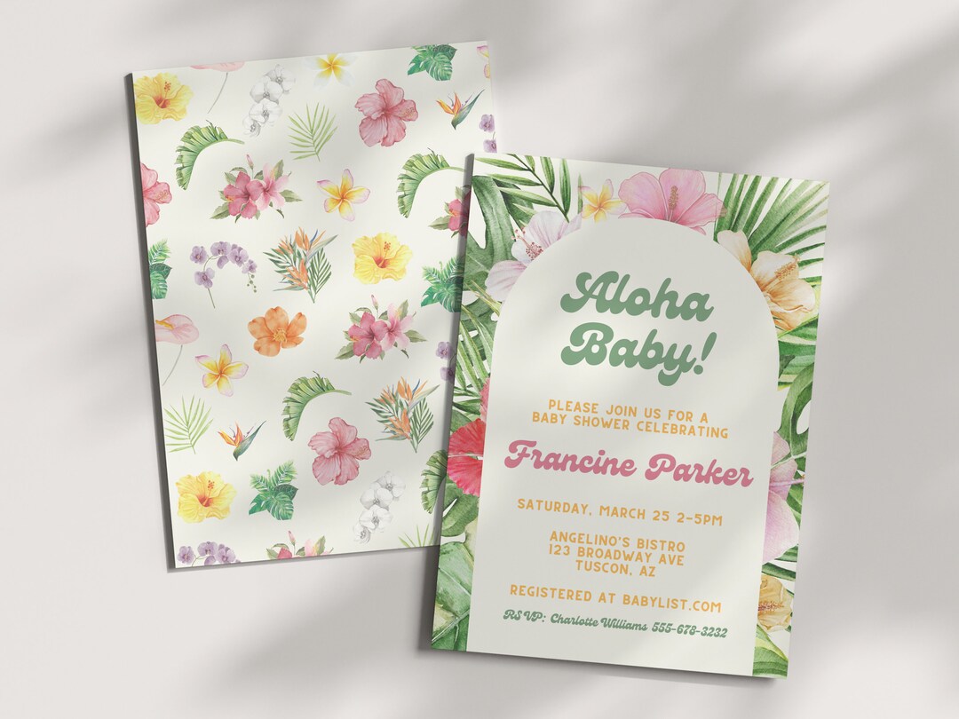 Hawaiian Baby Shower Invitation, Tropical Baby Shower, Hawaiian Baby ...
