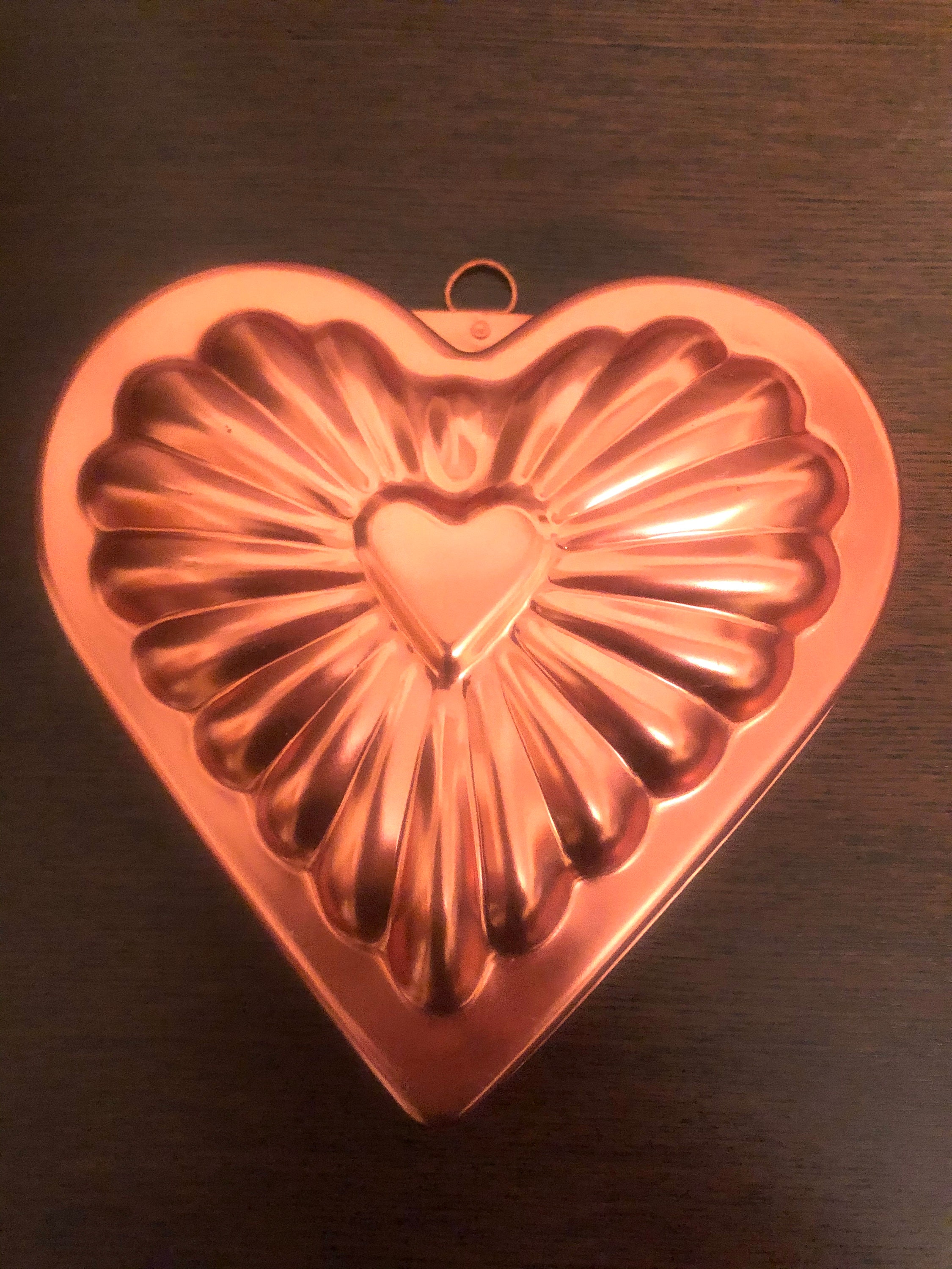 Copper Heart Shaped Mold/Wall Hanging Farmhouse Kitchen Etsy