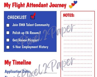 Mini diario SWA Flight Attendant Journey - 8.5 "x 11"