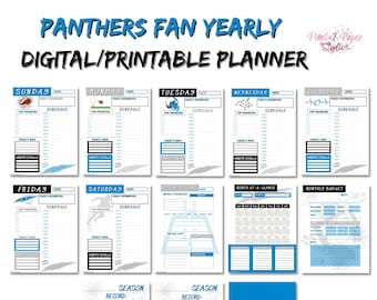 Planificador anual digital para fanáticos de los Panthers - IMPRIMIBLE