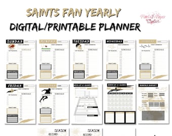 Planificador anual digital para fanáticos de los Saints - IMPRIMIBLE