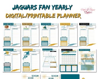 Planificador anual digital para fanáticos de los Jaguars - IMPRIMIBLE
