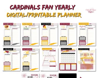 Cardenales Fan - Planificador anual digital - IMPRIMIBLE