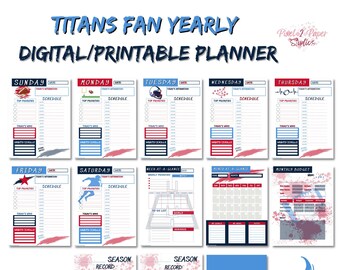 Planificador anual digital para fanáticos de los Titans - IMPRIMIBLE