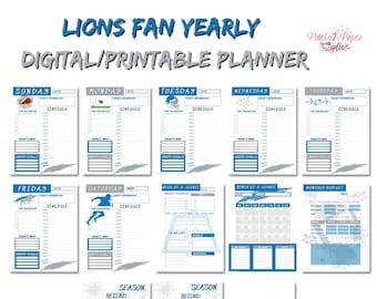 Planificador anual digital de Lions Fan - IMPRIMIBLE