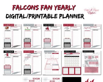 Planificador anual digital para fanáticos de los Falcons - IMPRIMIBLE