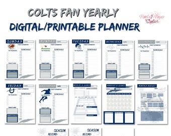 Planificador anual digital para fanáticos de los Colts - IMPRIMIBLE
