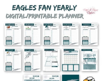 Planificador anual digital para fanáticos de los Eagles - IMPRIMIBLE