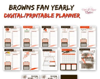 Planificador anual digital para fanáticos de los Cleveland Browns - IMPRIMIBLE