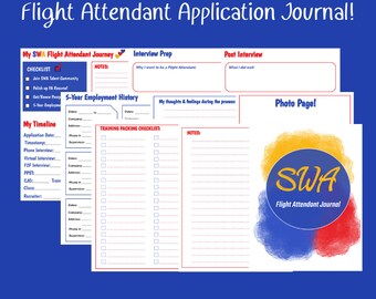 Diario de viaje de auxiliar de vuelo de SWA - 8,5" x 11"