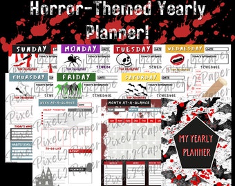 Agenda digital anual con temática de terror