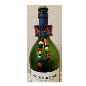 Wine Bottle Collar - Stained Glass Look