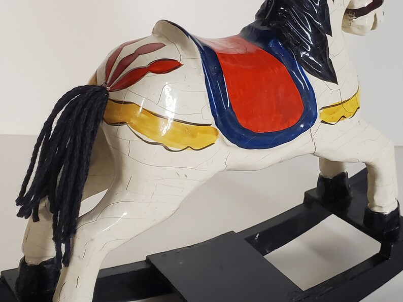 Table Top Rocking Horse, Vintage Toy, Small Rocker, Wood Hobby Horse