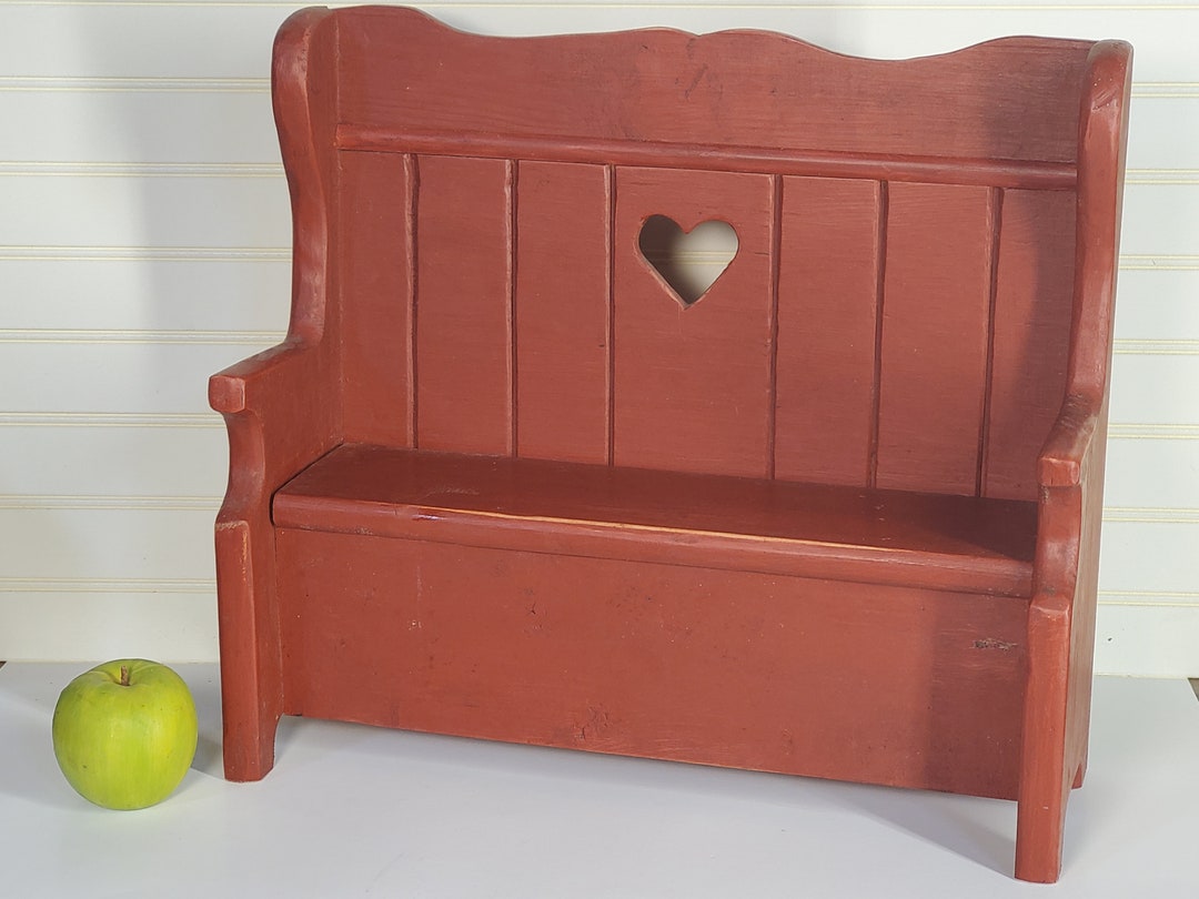 Small Wood Bench/storage Box/shelf Vintage Handmade Country Etsy