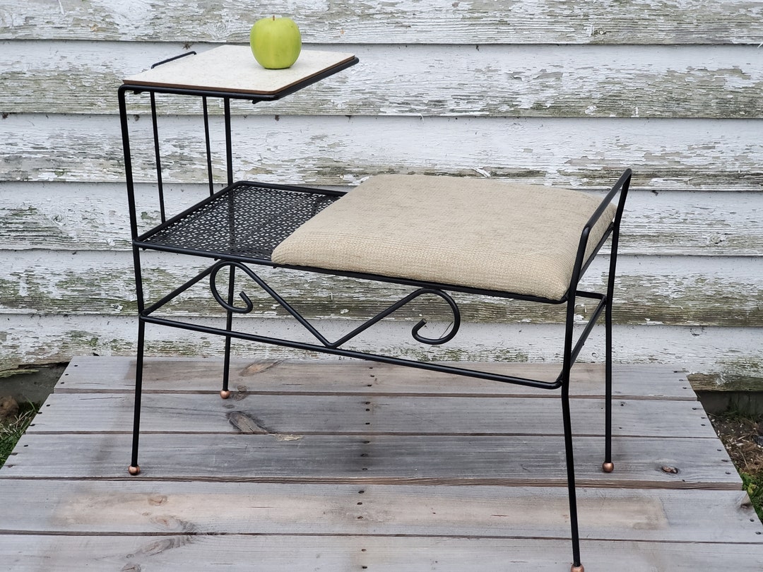 MCM Gossip Bench 1950's Mid Century Modern Telephone Etsy