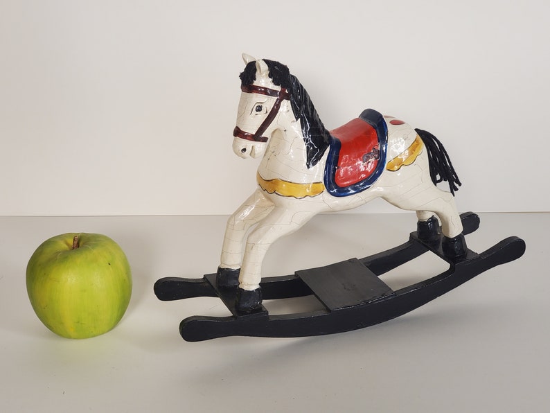 Table Top Rocking Horse, Vintage Toy, Small Rocker, Wood Hobby Horse