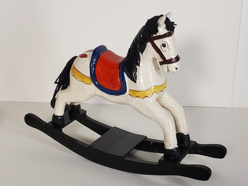 Table Top Rocking Horse, Vintage Toy, Small Rocker, Wood Hobby Horse