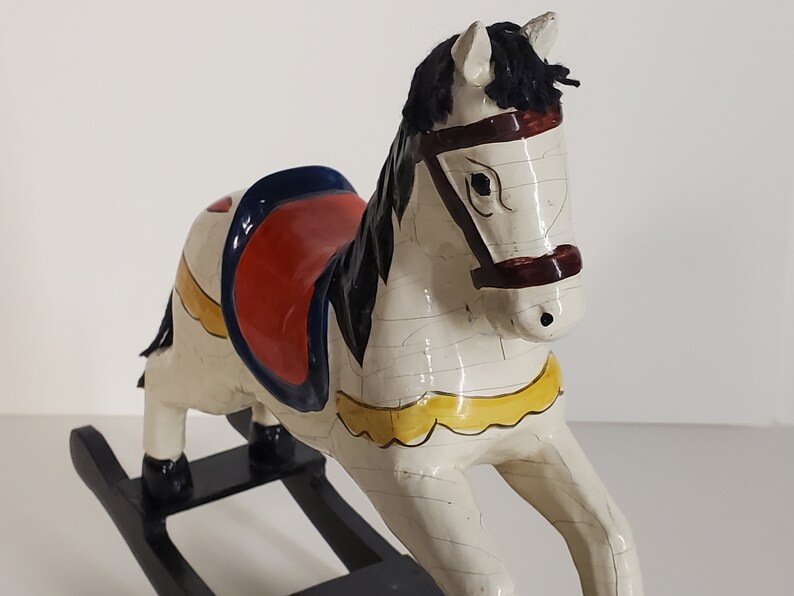 Table Top Rocking Horse, Vintage Toy, Small Rocker, Wood Hobby Horse