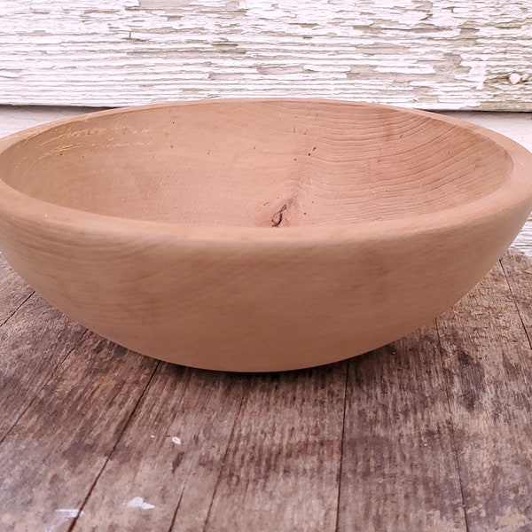 Antique Maple Wood Bowl, early 1900's nut bowl, Hand carved Wooden Bowl