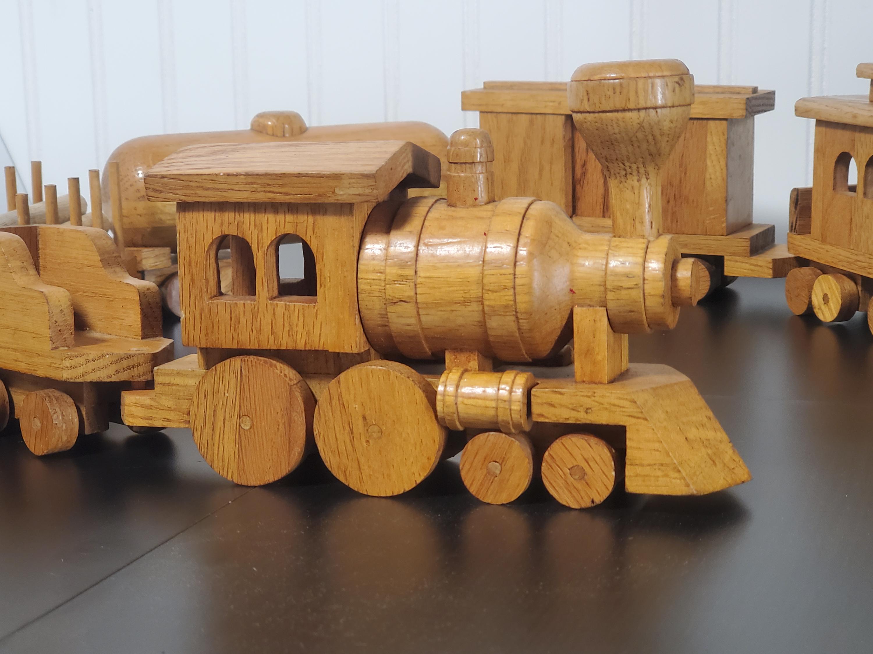 Handmade Model Train Vintage Solid Oak Toy Train, Handmade Model Train, Wooden Folk Art - Etsy