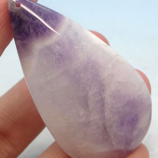 Amethyst Necklace Pendant, Amethyst Pendant 54mm x 28mm, Light Purple, Teardrop Shaped, Natural Amethyst, Nautral Stone, Metaphysical Stone