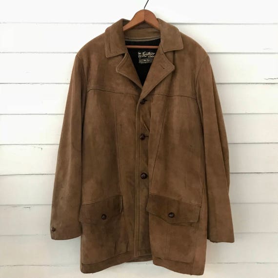 Vintage Sears Roebuck Leather Shop Suede Mens Coat Gem