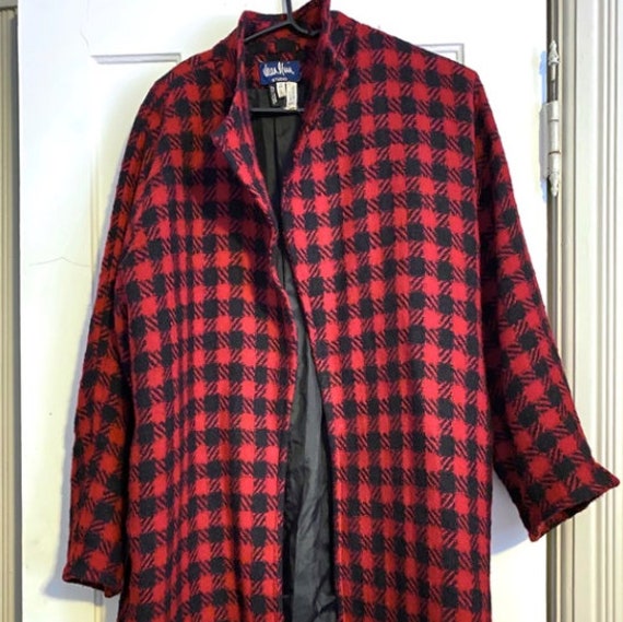 Vintage Jean Muir jacket, red plaid.