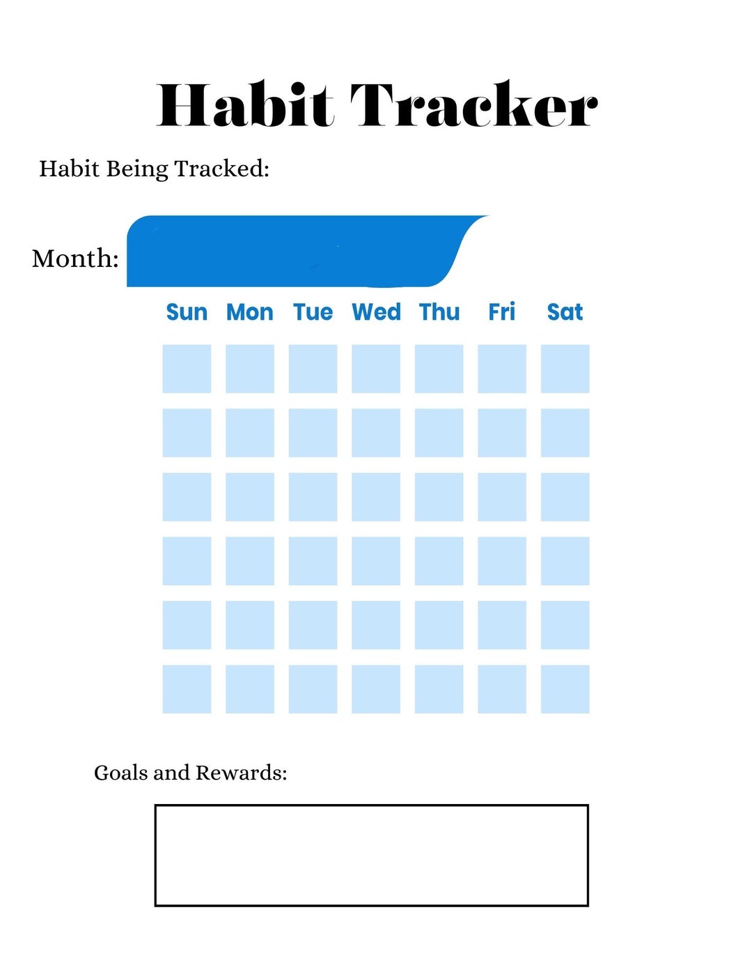 Monthly Habit Tracker / Printable Tracker / Challenge Tracker/ Goals ...