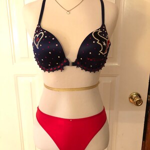 HOT 34A push-up Texans bra and panties set