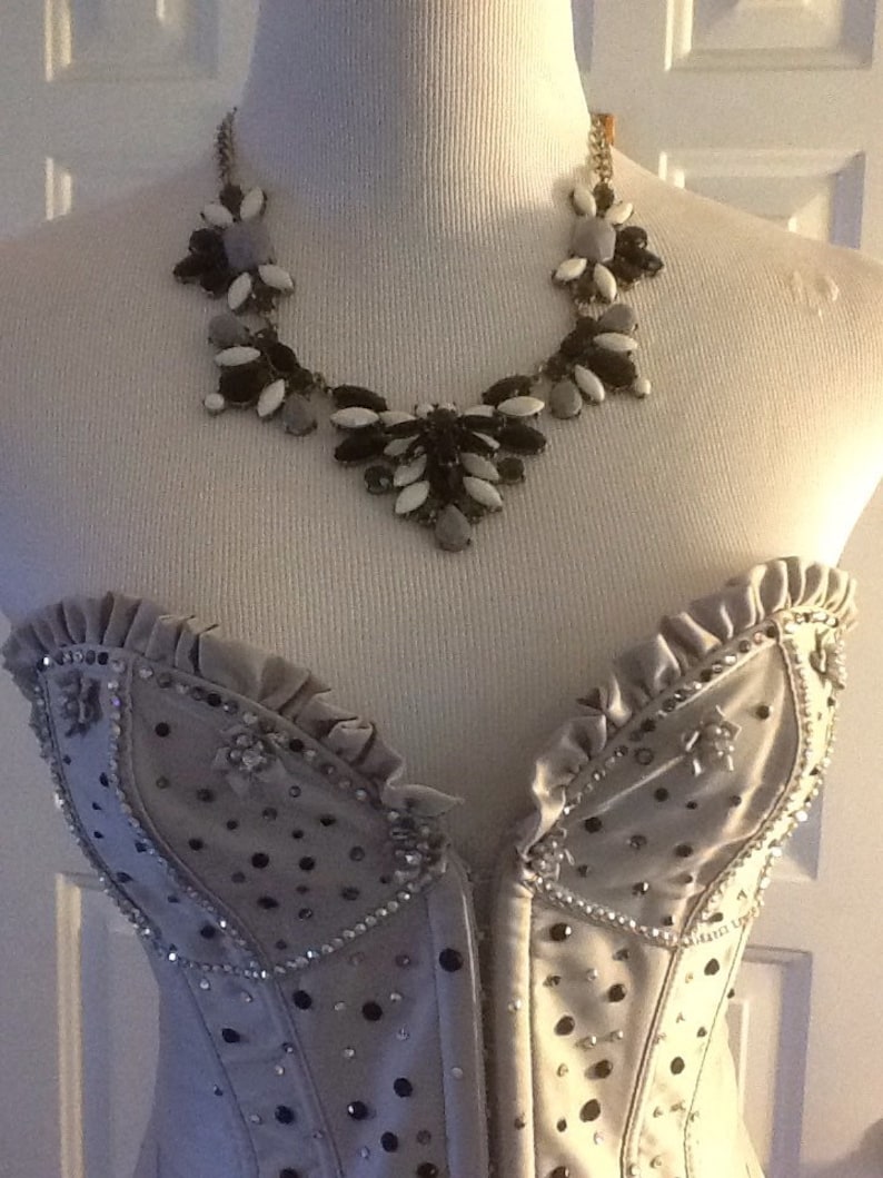 Sexy Med Silver Bedazzled Victoria's Secret Corset, XS NWT Lace VS