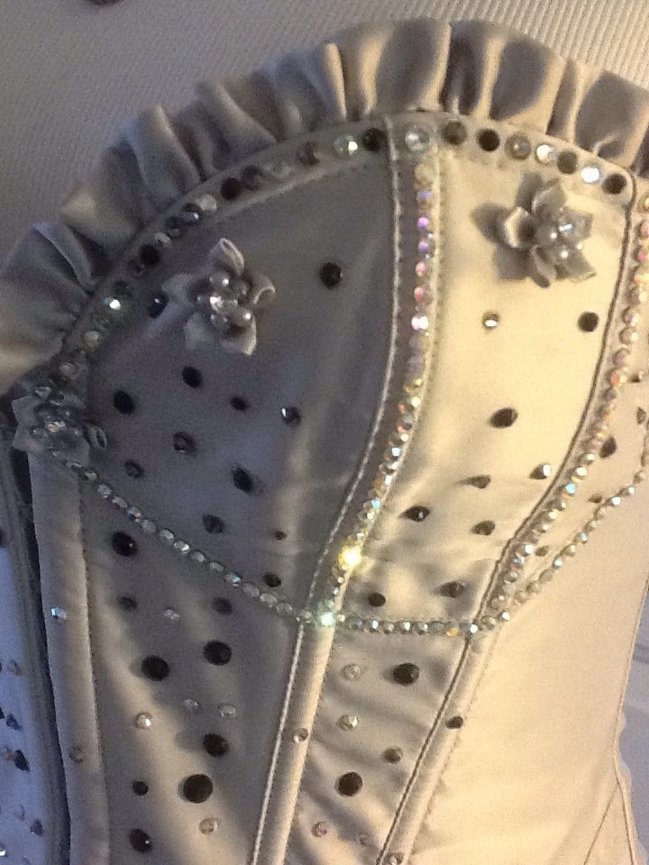 Sexy Med Silver Bedazzled Victoria's Secret Corset, XS NWT Lace VS