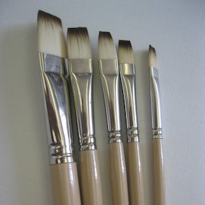 5pcs Artist brush set Synthetic Hair Oil/Acrylic #2-4-6-8-12 with brush case -