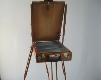 Rare Plein Air Quality Artist French Box Easel Mahogany Wood (Made in Brazil)