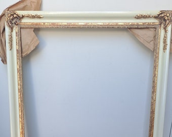 Ornate Picture frame Offwhite and Gold leaf 2'' wide Imperial Compo 20x24'' model 561