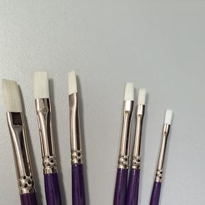 6-Artist Quality Synthetic White Sable Brushes Bright