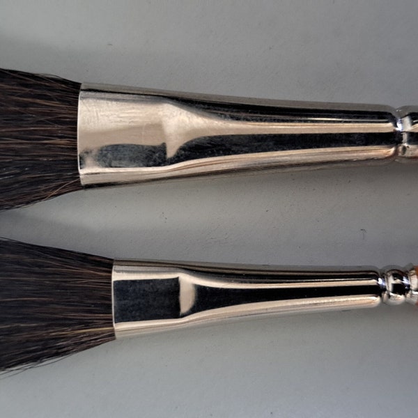 Set of 2 Artist watercolor Mop brushoval shape fine soft hair mixture  #2 & #4  Made in Germany