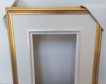 Gold Leaf Picture  Frame with Linen Panel 8x10&#39;&#39; inches model #101