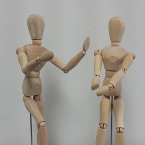 Artist Wooden Mannequin-manikin 12'' inches Female or Male  with stand (Brand New) Please choose