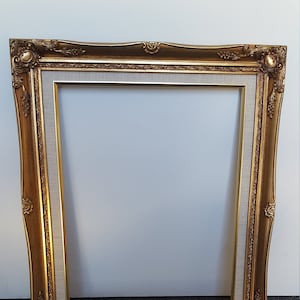 Distressed Gold leaf  Wooden Ornate Picture frame  14x18'' Please read