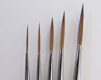 Artist Red Sable Liner-Rigger Pointed Paint Brush PLEASE -Choose your size - Made-in Germany