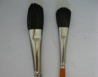 Set of 2 Artist watercolor Mop brushoval shape fine soft hair mixture  #1 & #3  Made in Germany