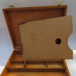New Stained Artist Painting Sketch Box with wooden palette