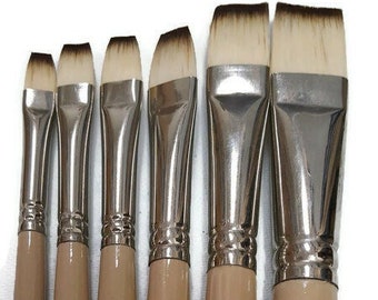 Artist Synthetic Hair Oil/Acrylic brushes long handle  Please choose your size
