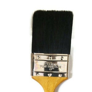 Vintage Eterna Professional Paint Brush VULCANIZED IN RUBBER 100% Pure Black  Bristle 3'' (Brand New) Model 810