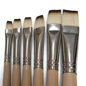 Artist Synthetic Hair Oil/Acrylic brushes long handle  Please choose your size