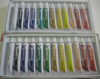Total of 24 tube 2-Set of 12 Tubes Acrylic Paint  Set 12ml Tubes