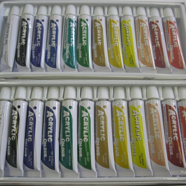 Total of 24 tube 2-Set of 12 Tubes Acrylic Paint  Set 12ml Tubes